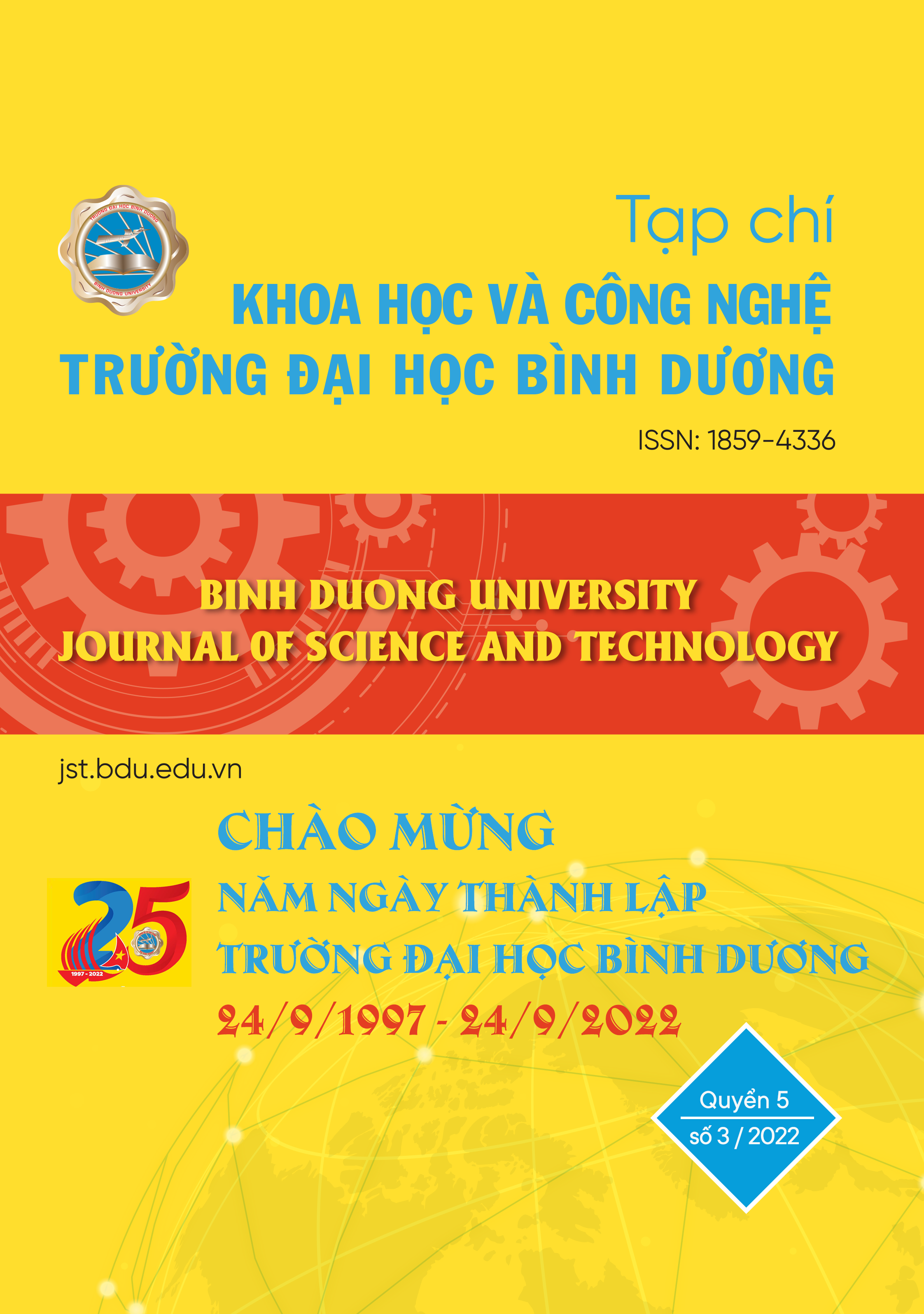 					View Vol. 5 No. 3 (2022): BINH DUONG UNIVERSITY JOURNAL OF SCIENCE AND TECHNOLOGY
				